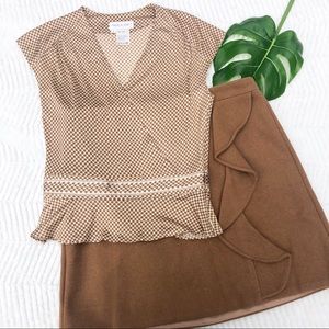 New PAUL & JOE Silk Cap Sleeve Mod-Geometric Top